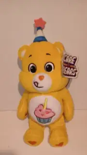 Birthday Care Bear Yellow Cupcake Plush Stuffed Animal Teddy Bear 2021 10"