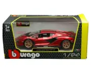 Bburago 1:24 Lamborghini Sian FKP 37 Red Diecast Model Car 18-21099RD New