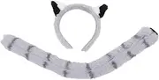 Decoration Ears and Tail Set Animal Ear Hairband Lion Ears Plush Headband and Tail Costume Kit Accessories for Party Dress Up Cosplay Lion