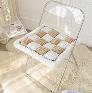 Yoovat Funny Couch Cover Magic Sofa Cover Garden Cotton Protective Couch Cover Plaid Cream-Coloured Large Plaid Square Pet Mat Bed Couch Cover (Cream Light Coffee,50x50 cm/19.7x19.67 in)