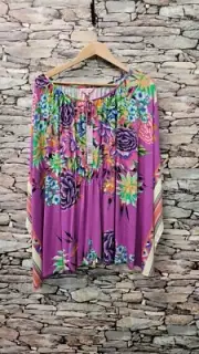 Phase Eight Top Collette Jersey Floaty Floral Cape Summer UK L New Rrp £55 150