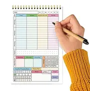 Goal Tracker Journal | Wellness Planner - Goals Habit Tracker and Daily Agenda A5 Schedule for Teachers Schools Colleagues