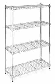 4 Tier Wire Shelving Unit Adjustable Metal Shelf Rack Kitchen Storage Organizer