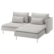 SÖDERHAMN 2-seat sofa, with chaise longue with armrest/Tallmyra white/black