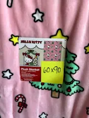 NEW Pink Christmas Tree Hello Kitty Plush Blanket with 50"x70"