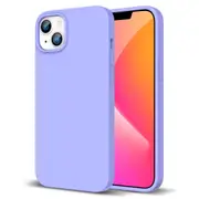 ZUSLAB iPhone 14 Case Liquid Silicone Anti-Scratch Gel Rubber Shockproof Protective Cover with Soft Microfiber Lining for Apple (2022) - Purple