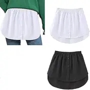 [Generic] 2Pieces Women Plus Size Half Slips Shirt Extenders, All-Match Mini Skirt Shirt Extenders Adjustable Layering top Lower Sweep Skirt
