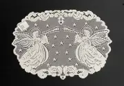 Vintage Heritage Lace Christmas Table Linens Angels Placemats Christmas Set Of 6