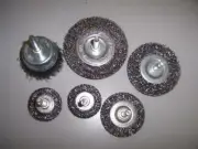6 Piece Rotary Drill Tool Accessory Kit Crimped Wire Wheel Cup Brush Set 1/4"