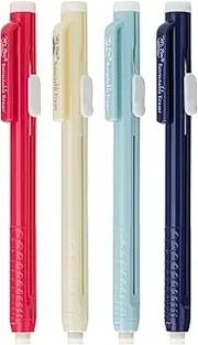 Mr. Pen- Retractable Mechanical Eraser Pen, Pack of 4, Assorted Colors, Pencil Eraser, Eraser for Pencils, Retractable Eraser, Eraser for Artists, Eraser for Pens, Retractable Eraser Pen
