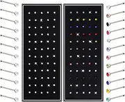 [cnomg] 2 Sets 120 pcs Stainless Steel Nose Ring Body Piercing Jewelry Nose Bone Stud Nose Hoop Crystal Hypoallergenic White+Multicolor