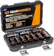 GearWrench 86071 1/2" Drive Bolt Biter Deep Extraction Socket Set, 10 Piece