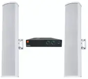 JBL CSA 280Z Commercial Amplifier+2) White Line Array Commercial Column Speakers