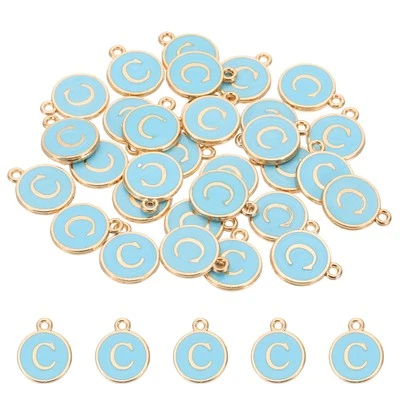 Letter Charm, 30 Pcs Capital Initial Alphabet C Letter Charm for Bracelet, Blue