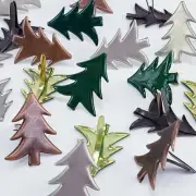 24 Christmas Tree Brads 3 Clrs Pine Trees Cardmaking Junk Journals Scrapbooking