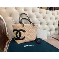 在飛比找蝦皮購物優惠-CHANEL 奶茶肩背康朋tote bag