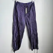 Motel Rocks Phil Trouser Parachute Pants Navy XS Retro Baggy Oversized Y2K