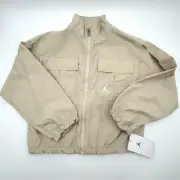 Jordan Big Girl's Jumpman Windbreaker Jacket Sizes M L XL Beige 45D345-XAE