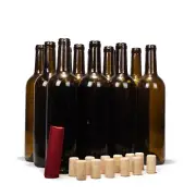 750ml Wine Bottle 12pcs Punt Indented Bottom Reusable Glass Alcohol Home Brew