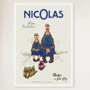 Galrie Nicolas Fine Bottles Vintage French Art Poster by Jules Isnard Dransy (1930) Home, White Frame, A3 30x 42cm (12 x 16inch)