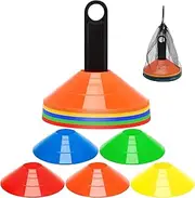 Pro Disc Cones - Training Cones Agility Soccer Cones with Carry Bag for Training, Soccer, Football, Basketball,Kids and Other Sports and Games(22G,5 Colors)
