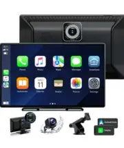 LAMTTO 9 Inch Screen Wireless Car Stereo with Apple Carplay, GPS, Reverse Camera