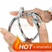 Stainless Steel Cross Wrist Handcuffs Lockable Restraints Binding Adult Set