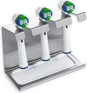 WIETRE Stainless Steel Toothbrush Holder with Collection Tray | Fits Oral-B, iO, Philips Sonicare, Waterpik, Fairywill | Toothbrush Holder Toothbrush Head Brush Head Holder (Set of 3)