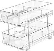 Ciieeo 1 Set Sliding Storage Shelf Organizer for Bathroom and Kitchen Versatile Vanity Tray for Toiletries and Spice Space Saving Dresser Holder for Home and Office Use