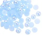 360pcs ABS Half Pearl Beads 8mm Flat Back Imitation Pearl Colorful Blue