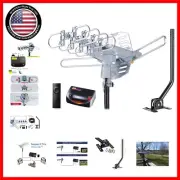 Weatherproof Outdoor TV Antenna with 40FT RG6 & Dual TV Outputs - 150 Mile Range