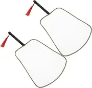 ARTSEWPLY Chinese Silk Hand Fan DIY Fan Wooden Handle 2pcs for Boys and Girls' Art Decorative Craft Projects