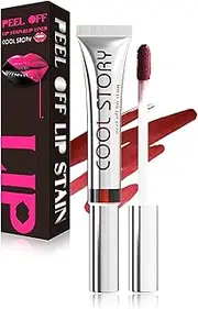 Peel Off Lip Liner Stain,Long Lasting Tattoo Lip Tint for Women Girls Detachable Pencil Waterproof Transfer-proof Matte Lip Gloss, Highly Pigmented Color Finish Lip Tint Stain (115#Cherry, M)