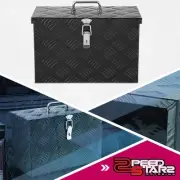 Black Aluminum Truck Pickup Trailer Tool Box w/ Fixed Top Handle 16"x7.5"x10"