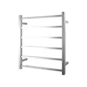 Electric Heated Towel Rack Wall Mounted Towel Rail 6 Bars Square Chrome