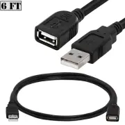 6FT USB 2.0 A Male to Female Extension Cable Cord Adapter Connector 480 Mbps