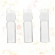 3pcs Hair Coloring Bottle Hair Color Bottle Hair Applicator Scalp Treament Bottle Root Comb Bottle Hair Bottle Dye Bottle for Dyeing Hair Dye Applicator Hair Coloring Tools White