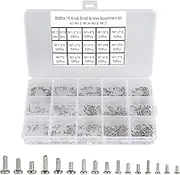 800pcs 16 Kinds M1-M1.7 Nickel-Plated Phillips Pan Head Small Screws, Electronic Repair Micro Screws Assortment Kit