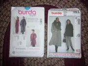 2 Burda Sewing Patterns 8760 Coat and 7167 Poncho Coat Jacket