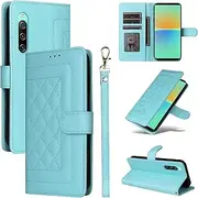 Compatible with Sony Xperia 10 IV 5G Cover,Compatible with Sony Xperia 10 IV 5G Wallet Kickstand Magnetic Closure Flip Case Blue