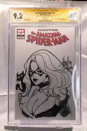 Amazing Spider-Man #17 CGC 9.2 SS Sketched Black Cat Mirka Andolfo #818 Marvel