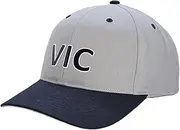 [INTERSTATE] Victoria Supporters Cap, Richardson Pro 212 Baseball Cap, Bold 'VIC' Text, Lightweight Cotton-Poly Twill, Adjustable Snapback Closure, Pre-curved Underbill, Sports & Casual Wear, Grey-Navy Colour