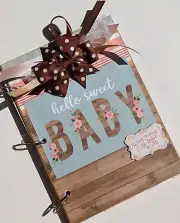 Welcome Baby Girl, Baby Book, Baby's first year, Junk Journal