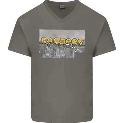 Crypto Workers New York Parody Funny Bitcoin Mens V-Neck Cotton T-Shirt