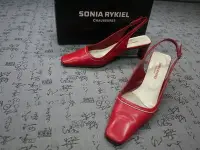 在飛比找Yahoo!奇摩拍賣優惠-日本製 SONIA RYKIEL 真皮中跟涼鞋  USA 6