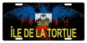 Haiti Flag License Plate Haitian Creole Eagle Emblem Île de la Tortue