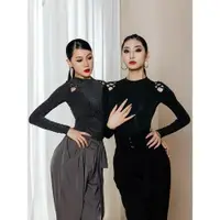 在飛比找ETMall東森購物網優惠-dancebaby拉丁摩登跳舞蹈服裝女2023年春秋新款長袖