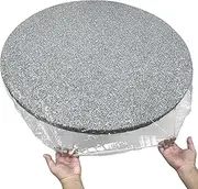 Clear Vinyl Round Fitted Tablecloth Elastic Edged Table Cloth Waterproof Oil-Proof Plastic Cover Best for 40" to 44" Round Table