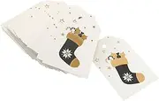DRESSOOS 100pcs Christmas Stocking Tag Xmas Tags Stockings Xmas Hanging Decors Label Paper Decoration Creative Hanging Decors Holiday Name Decorations Pink White Paper