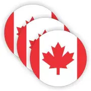 3 Canadian Flag Hard Hat Stickers Safety Motorcycle Helmet Decals CAF Canada CAN